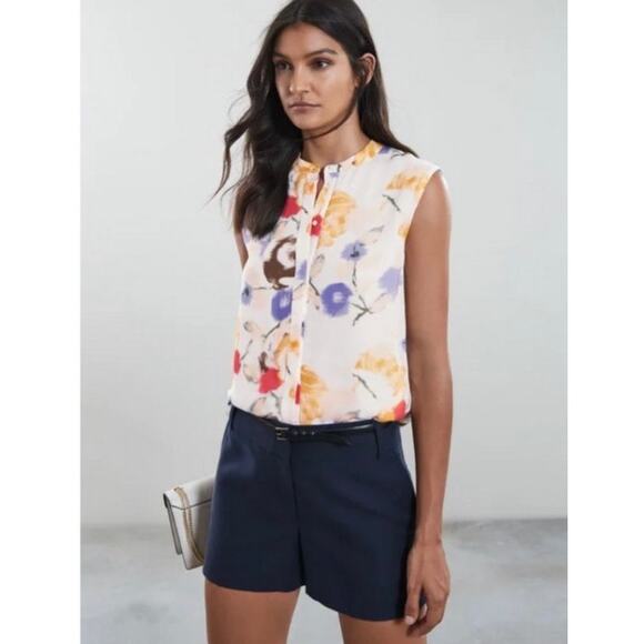 Reiss Women’s Meriel Floral Sleeveless Button Down Blouse 10 Career Office - Picture 1 of 12
